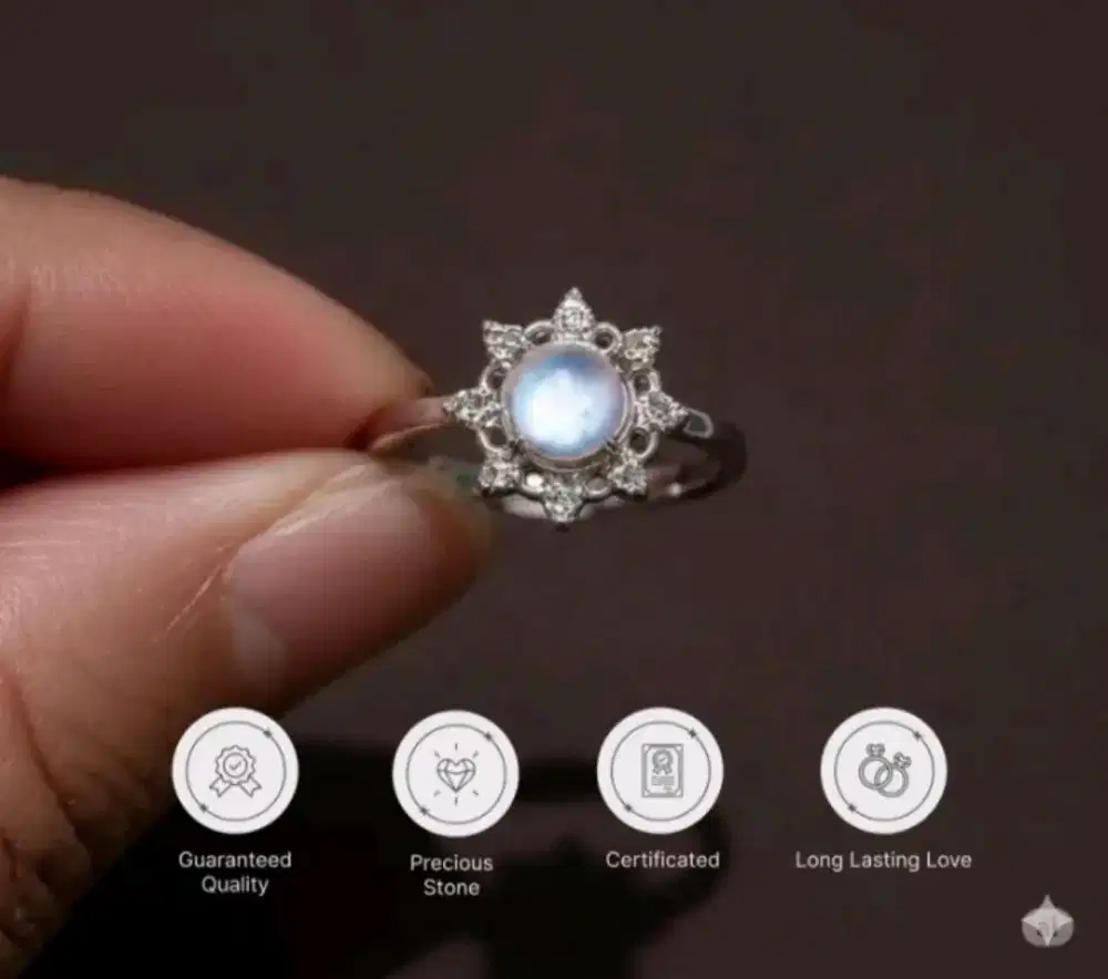 Rusian Moonstone Copper Ring Crystal