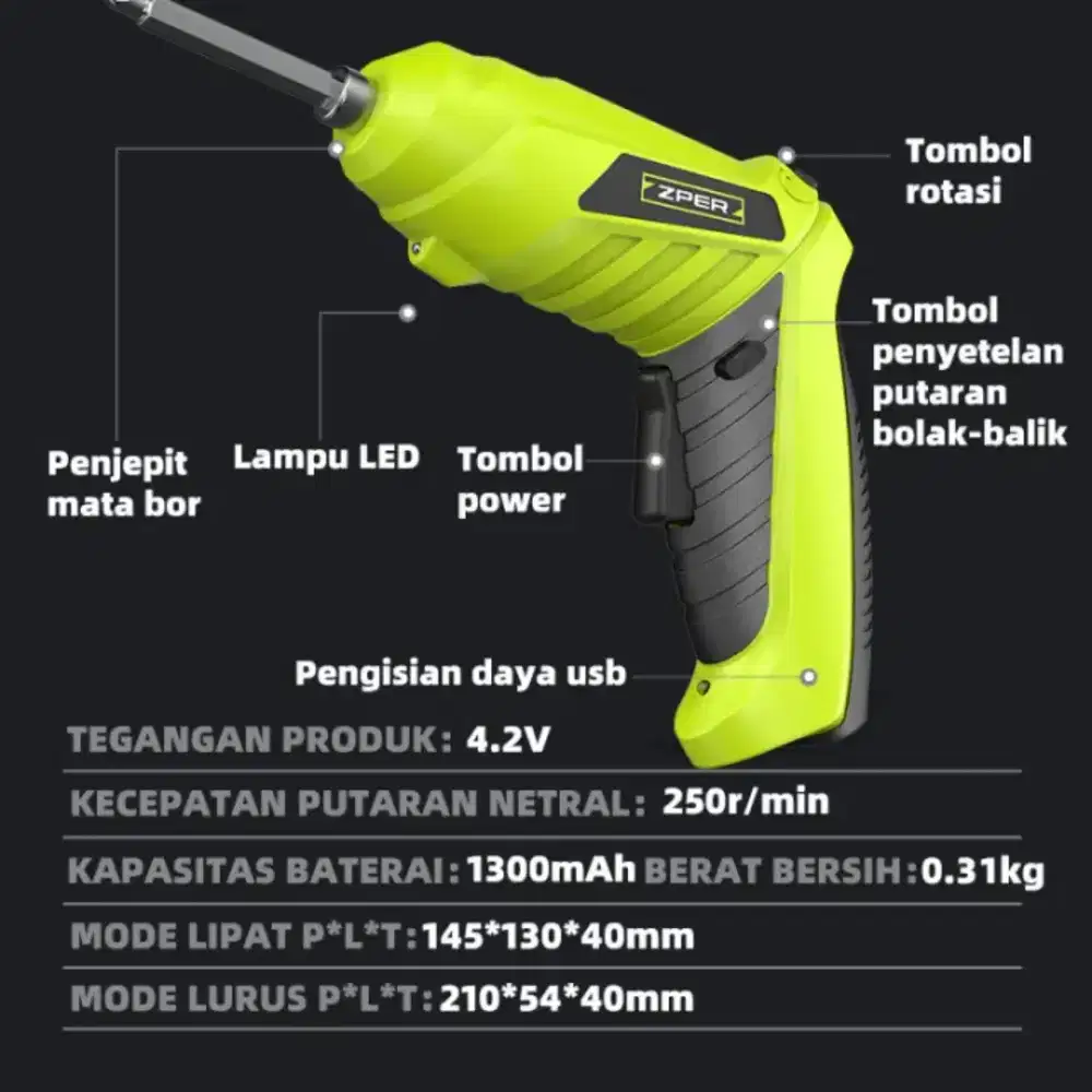 Bor baterai cas ZPER 4.2V