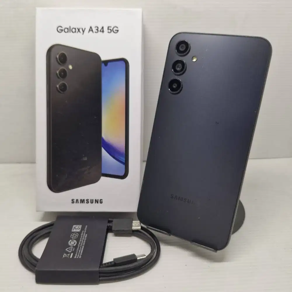 LENGKAP SAMSUNG GALAXY A34 5G 8/128 GRAPHITE NO MINUS FULLSET  SEIN RE