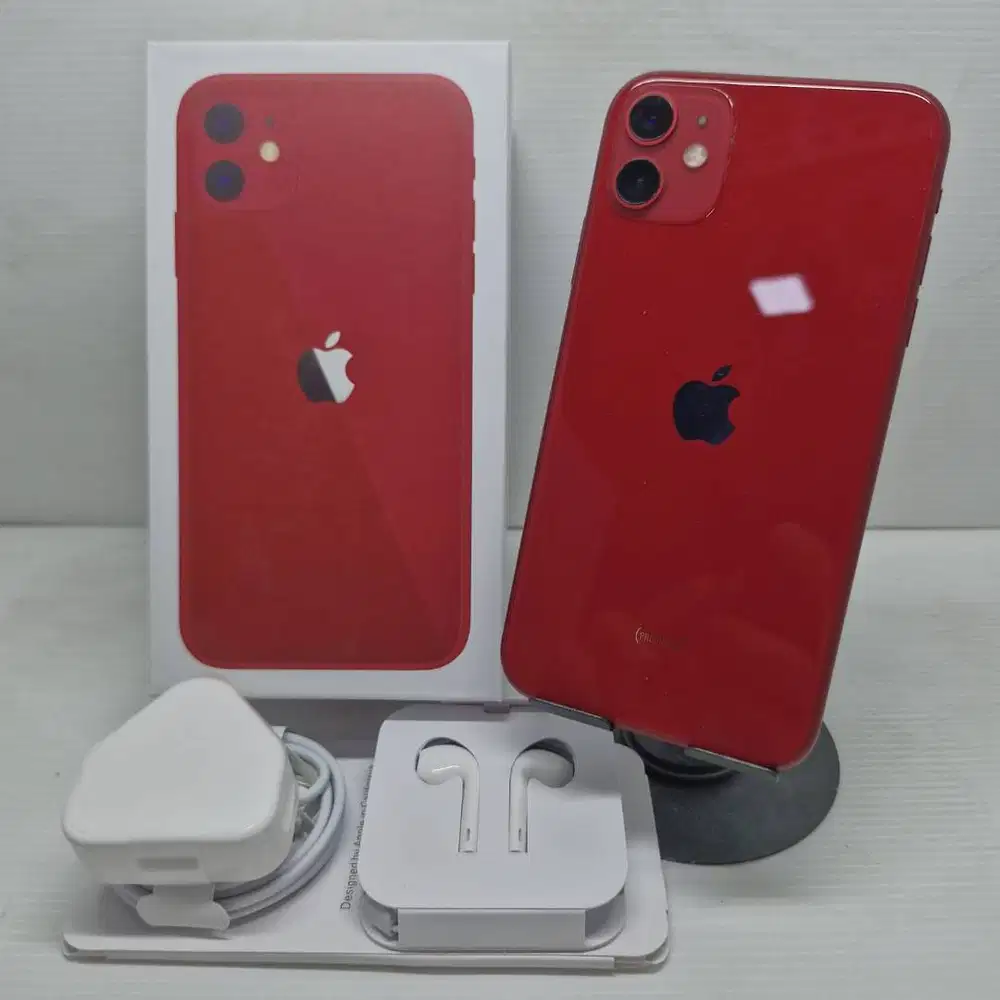 IPHONE 11 RED 128GB EX DIGIMAP LENGKAP RESMI FULLSET NO MINUS