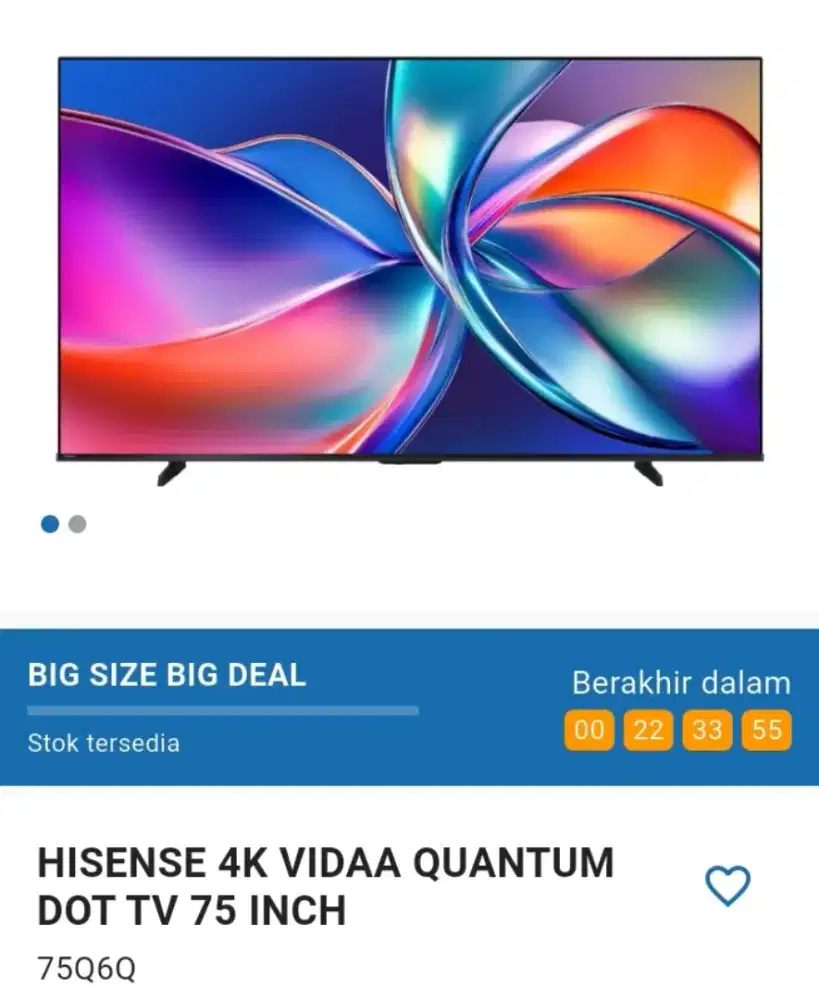 GOOGLE TV QLED HISENSE 75 INCH