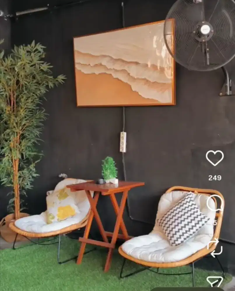 Kursi Rotan Santai Pendek
