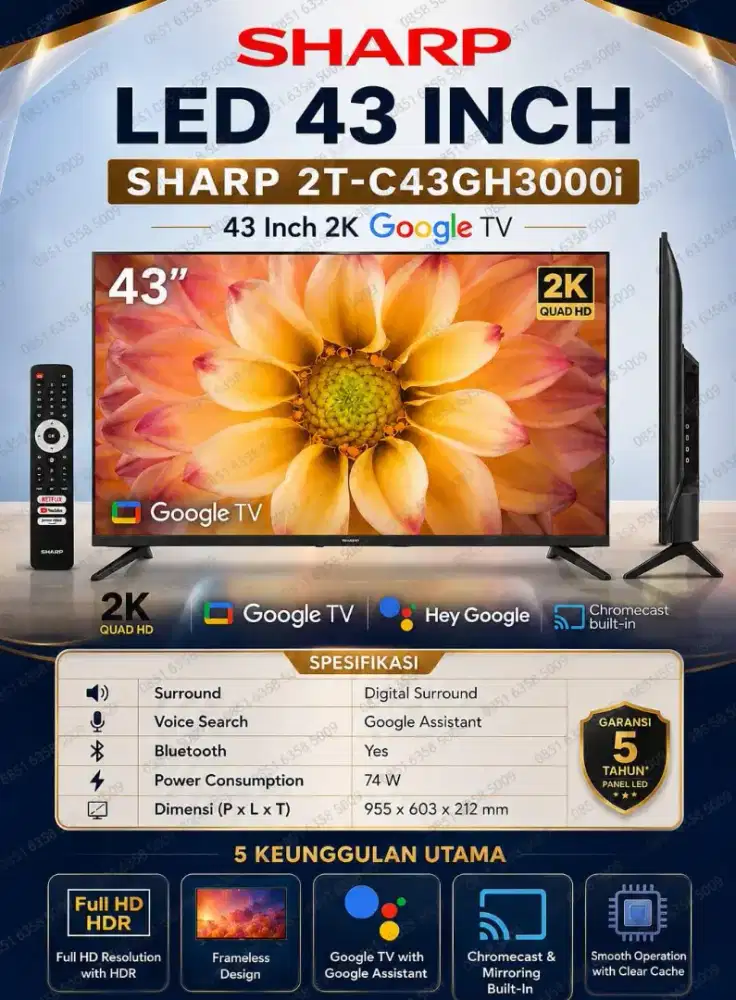 Smart google Tv Sharp 2K