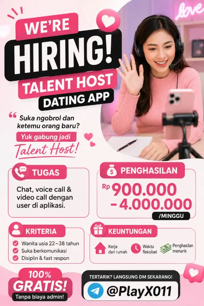WE'RE HIRING! Talent Host Dating App (WFH)