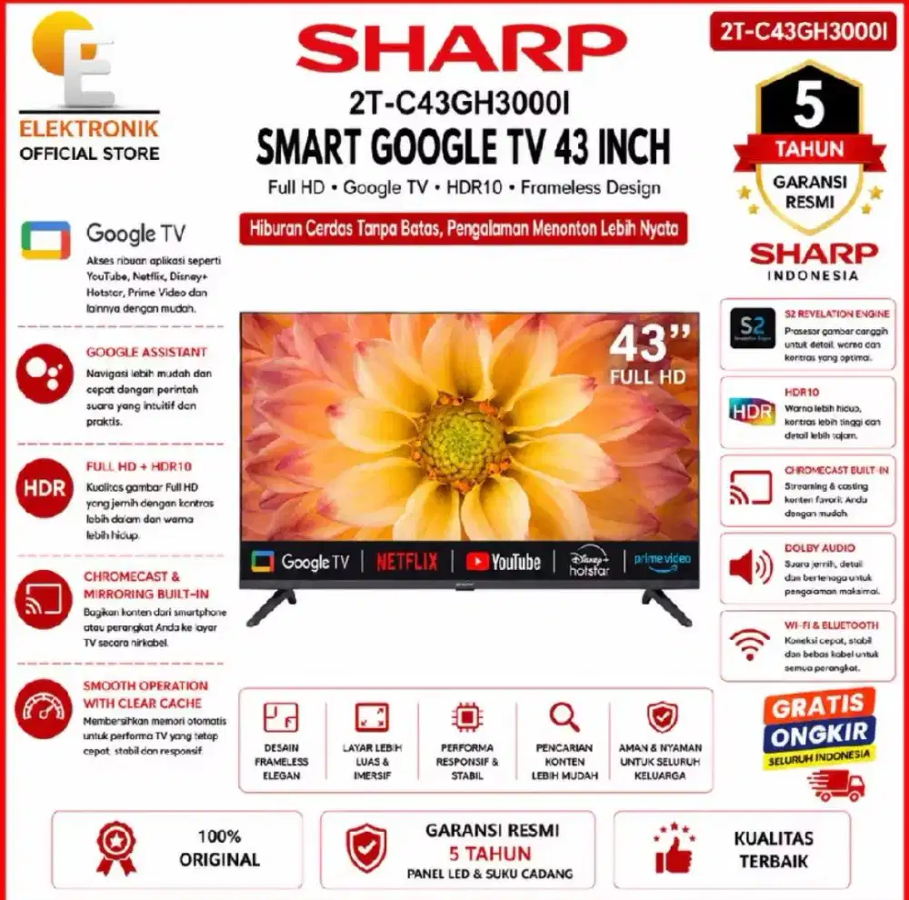 Sharp smart google tv 43 inch