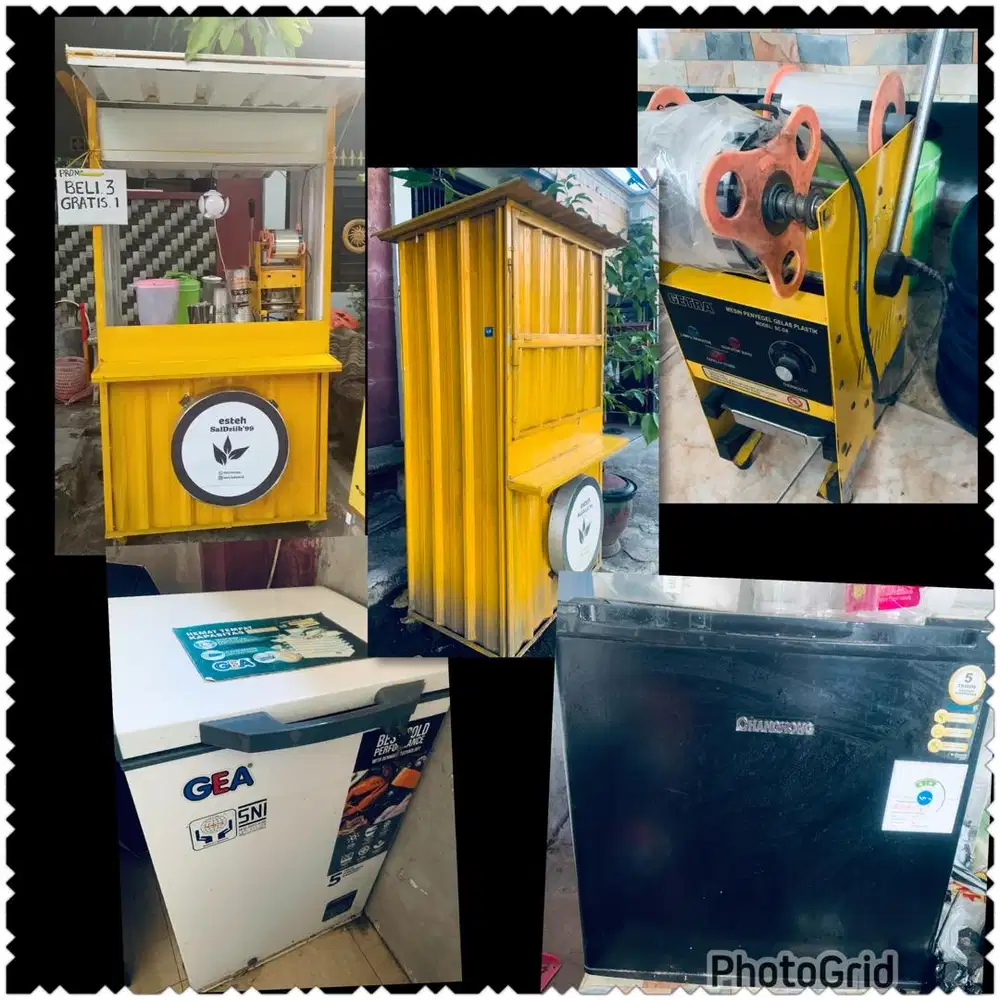 Di jual gerobak es, cup seller Getra, Box Freezer, Lemari es kecil