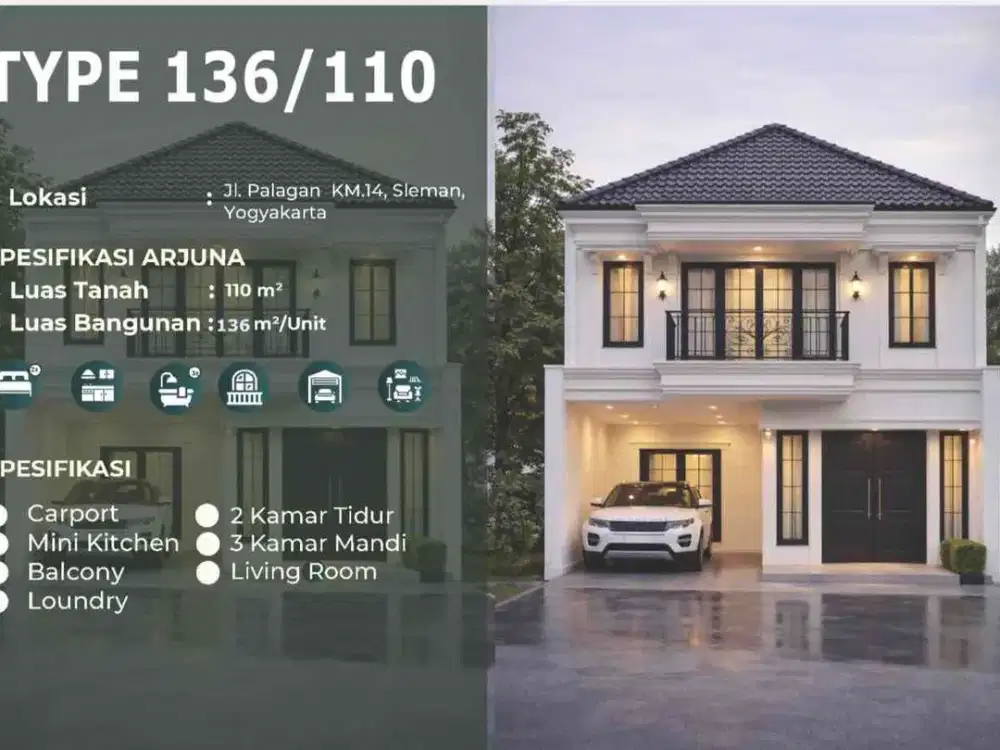 rumah mewah 2 lantai di lokasi emas palagan