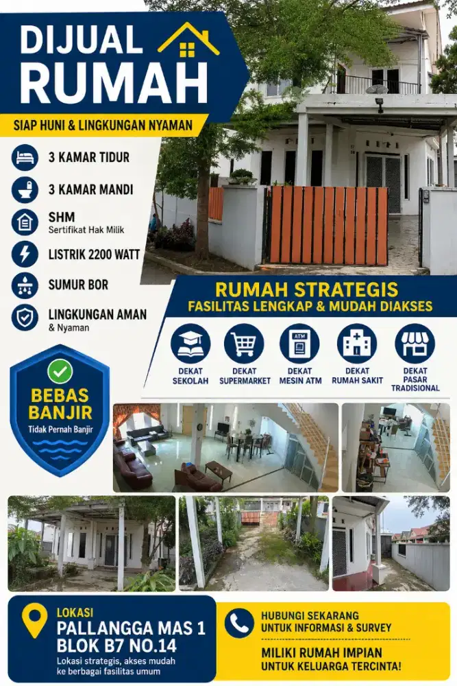 DIJUAL RUMAH SIAP HUNI – BUMI PALLANGGA MAS 1 BLOK B7 NO.14