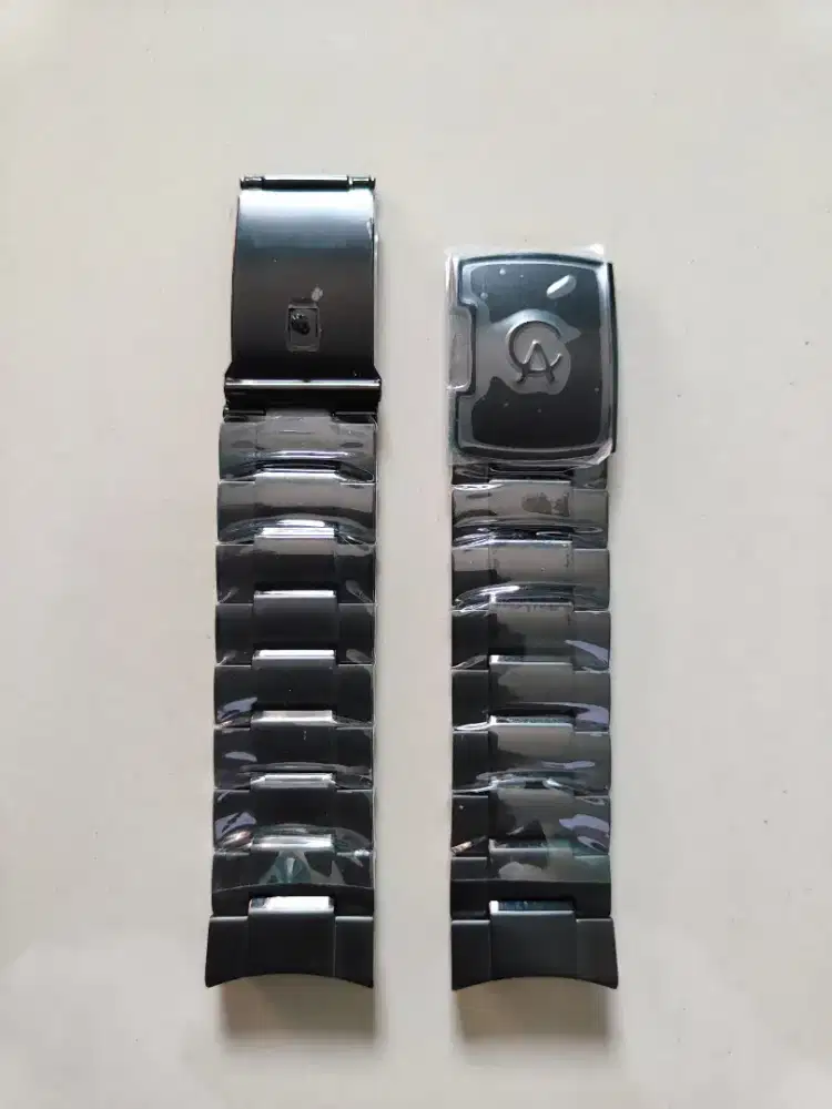 Strap Rantai Stainless Alexandre Christie Hitam 24mm Original