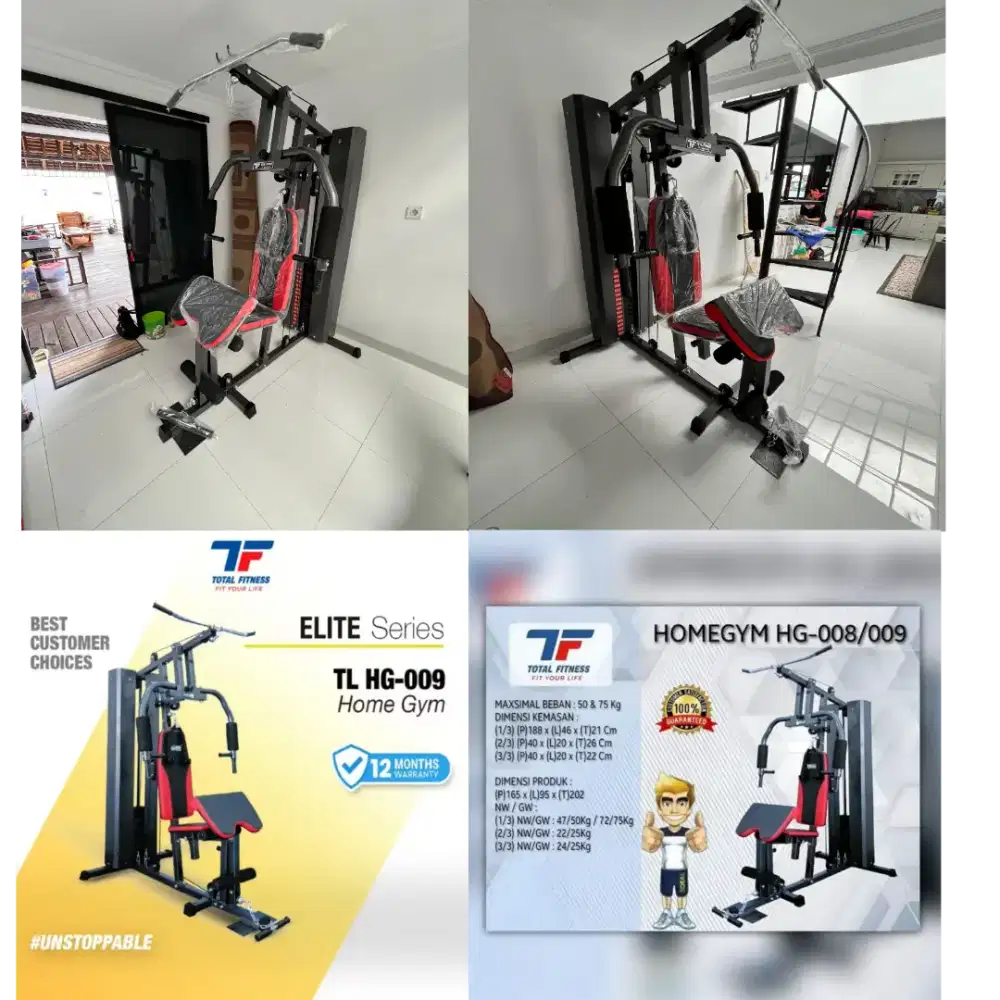 Alat fitness standar rumahan home gym 1 sisi