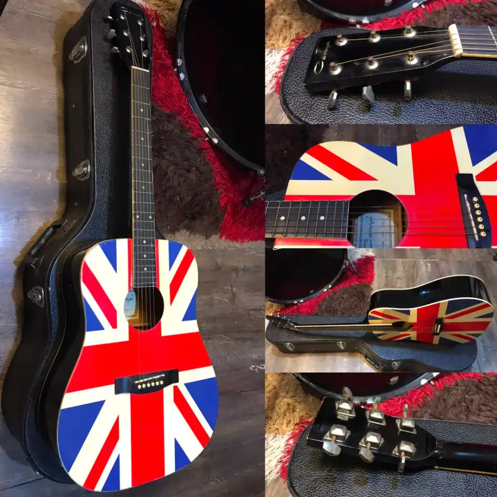 Gitar Akustik Limited Edition Caraya Made in China British Flag Ori