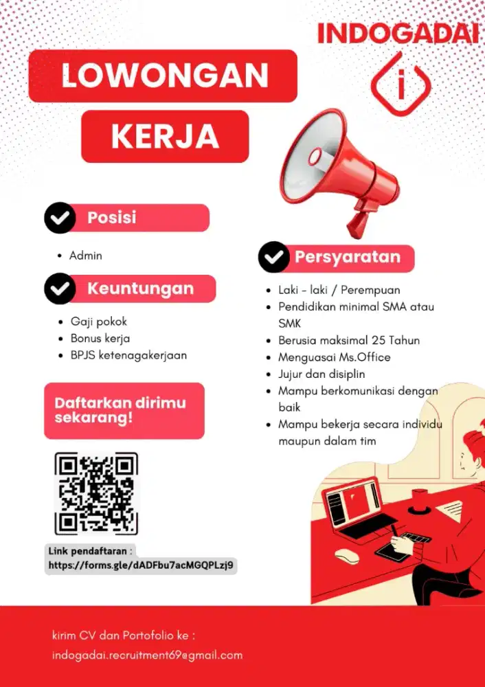 LOWONGAN KERJA ADMIN PENJUALAN