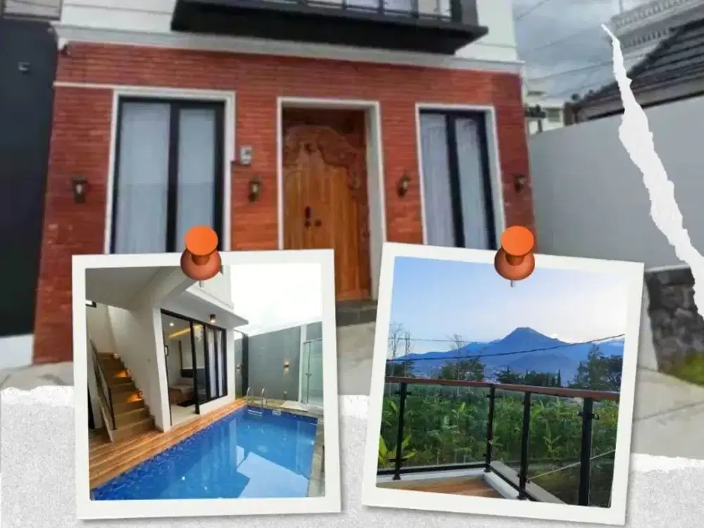 villa lokasi strategis dekat wisata alun alun kota batu