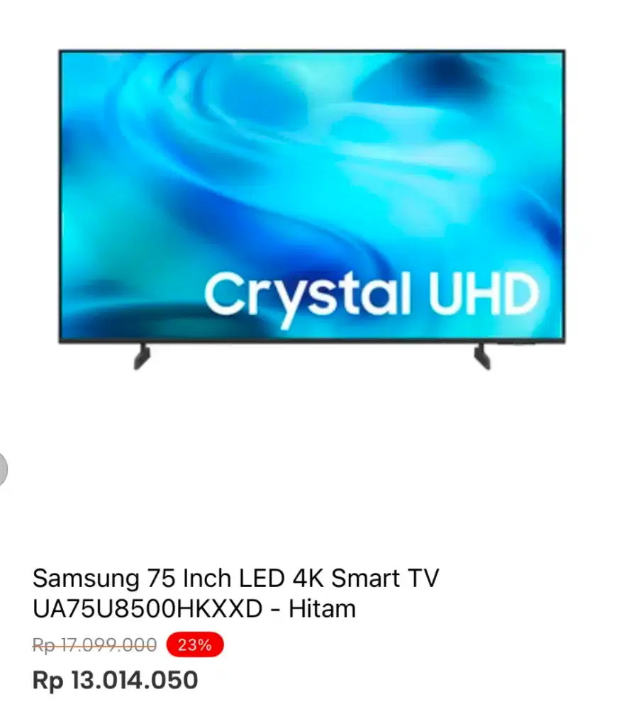 SAMSUNG 75 INCH LED 4K SMART TV UA75U8500HKXXD