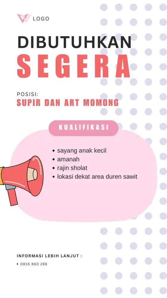Loker supir dan ART momong