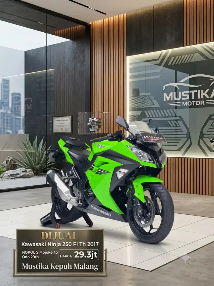READY‼️ KAWASAKI NINJA 250 FI TH 2017 MULUS WARNA FAVORIT HIJAU