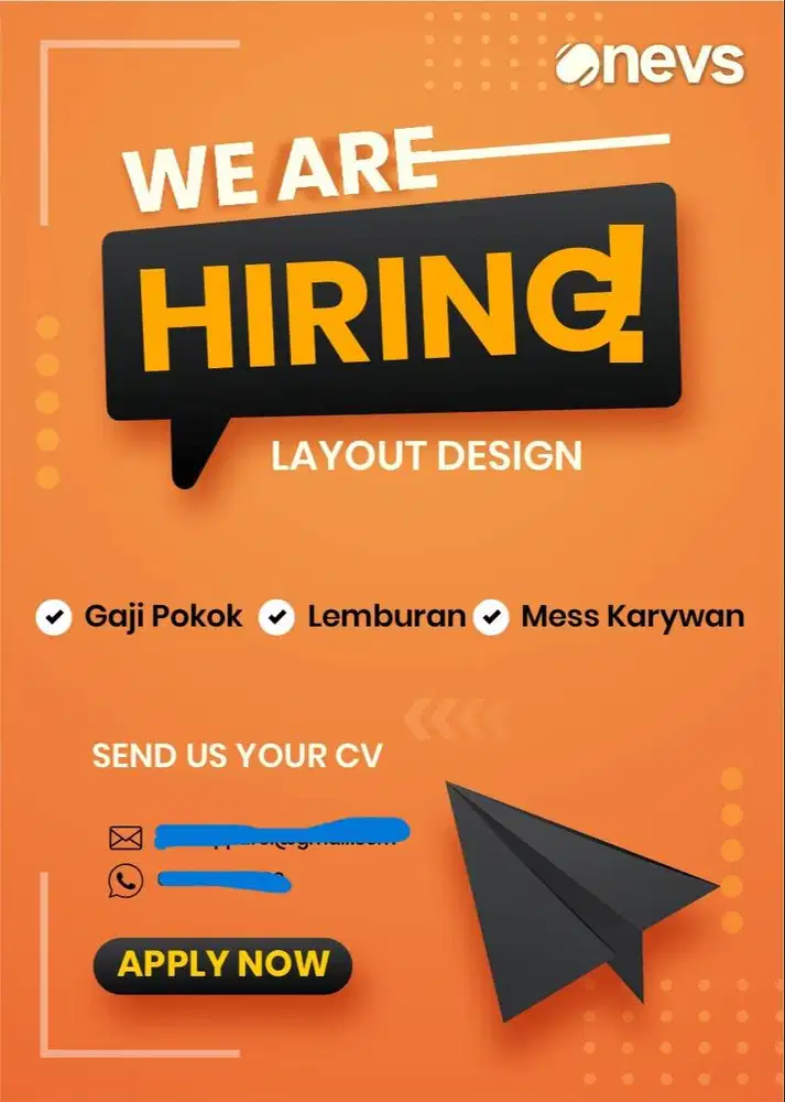 dicari operator layout design