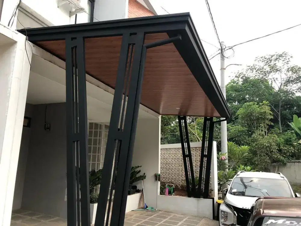 kanopi alderon double layer+plafon pvc modern