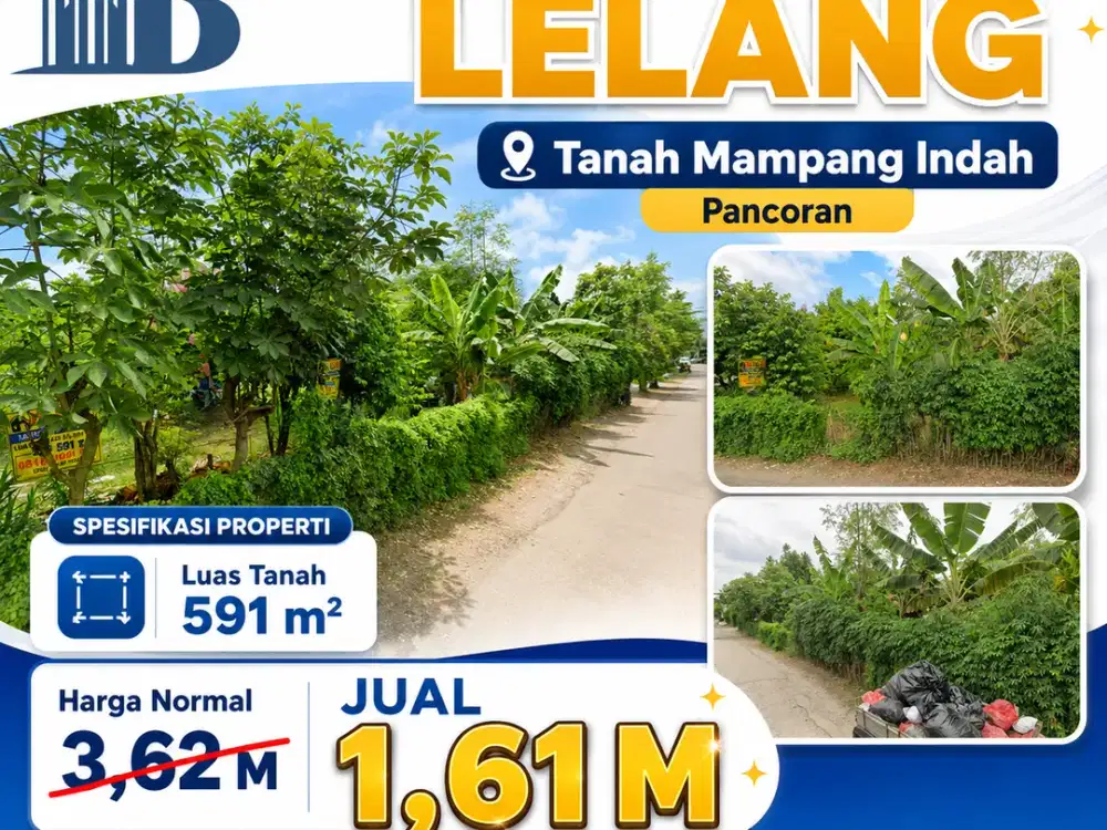 Dijual Cepat Lelang Tanah Mampang Indah Depok Jawa Barat