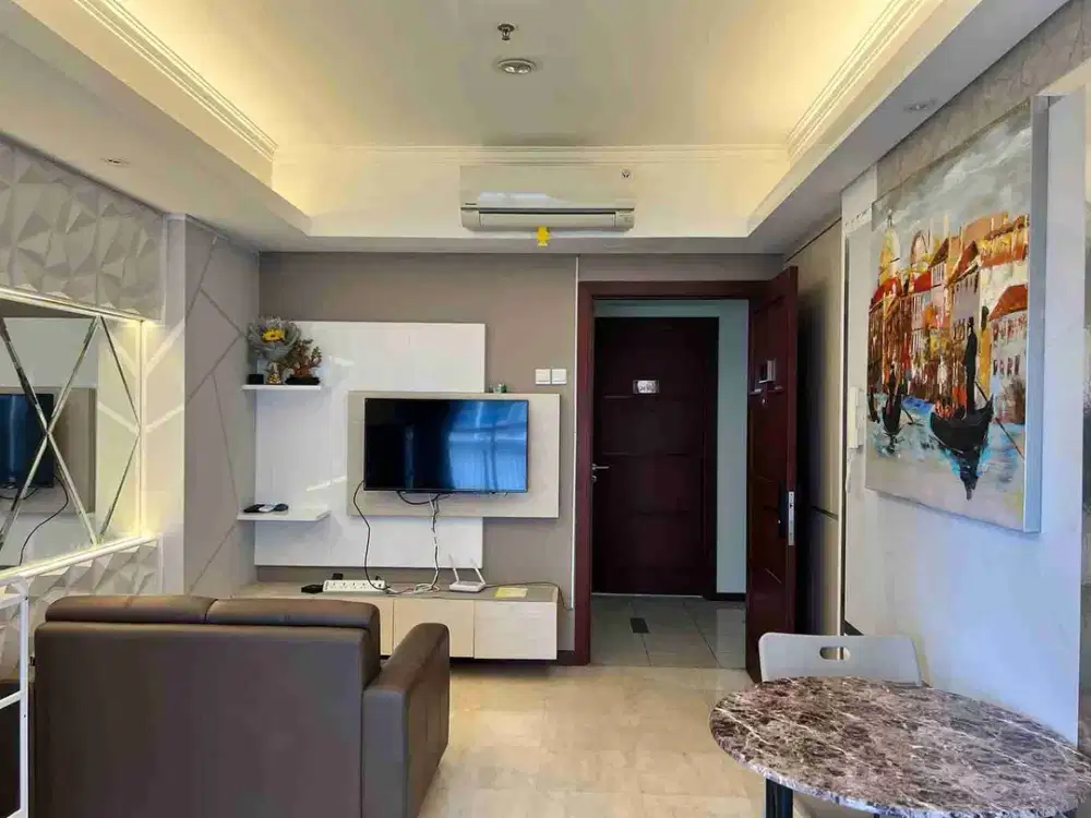 Disewakan Unit Apartemen Royal Mediterania Garden Residence Jakarta Barat Tipe 2BR+ Kondisi Furnished