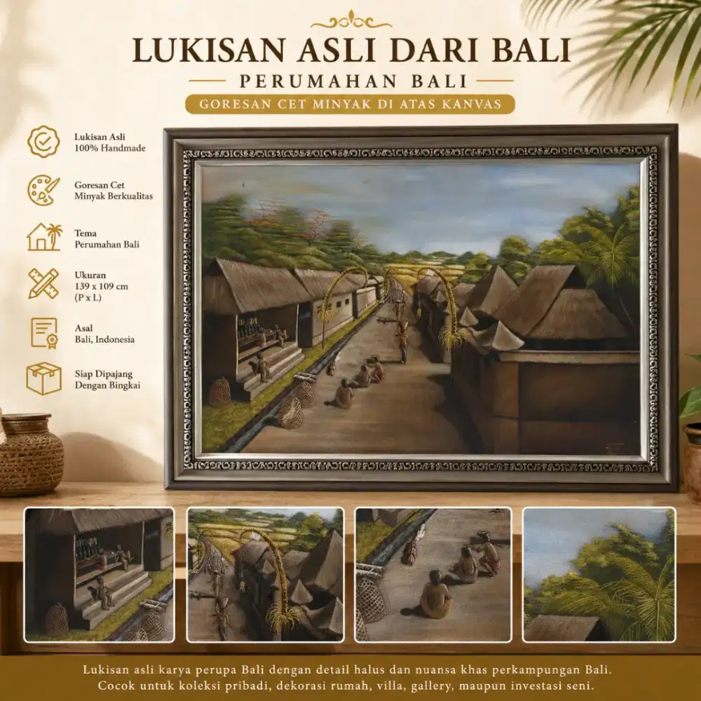 Lukisan: Suasana Perumahan Tradisional Bali