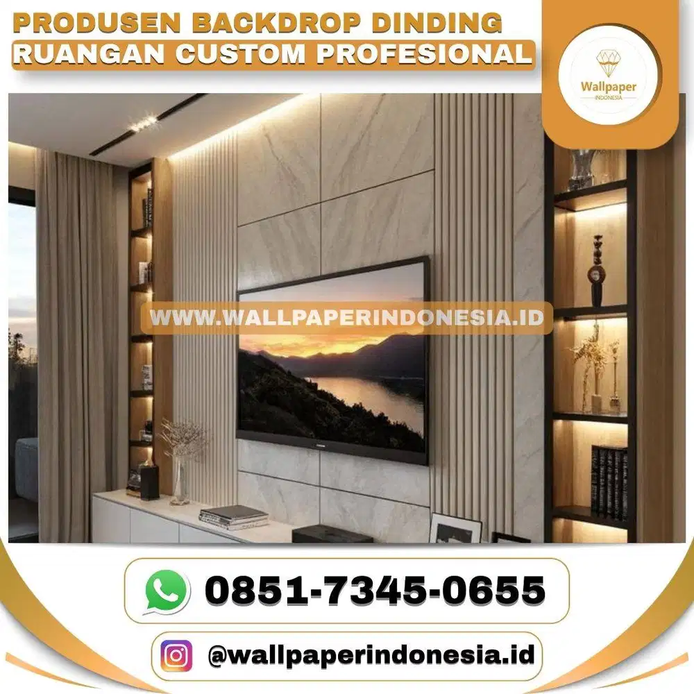 Produsen backdrop dinding ruangan custom profesional