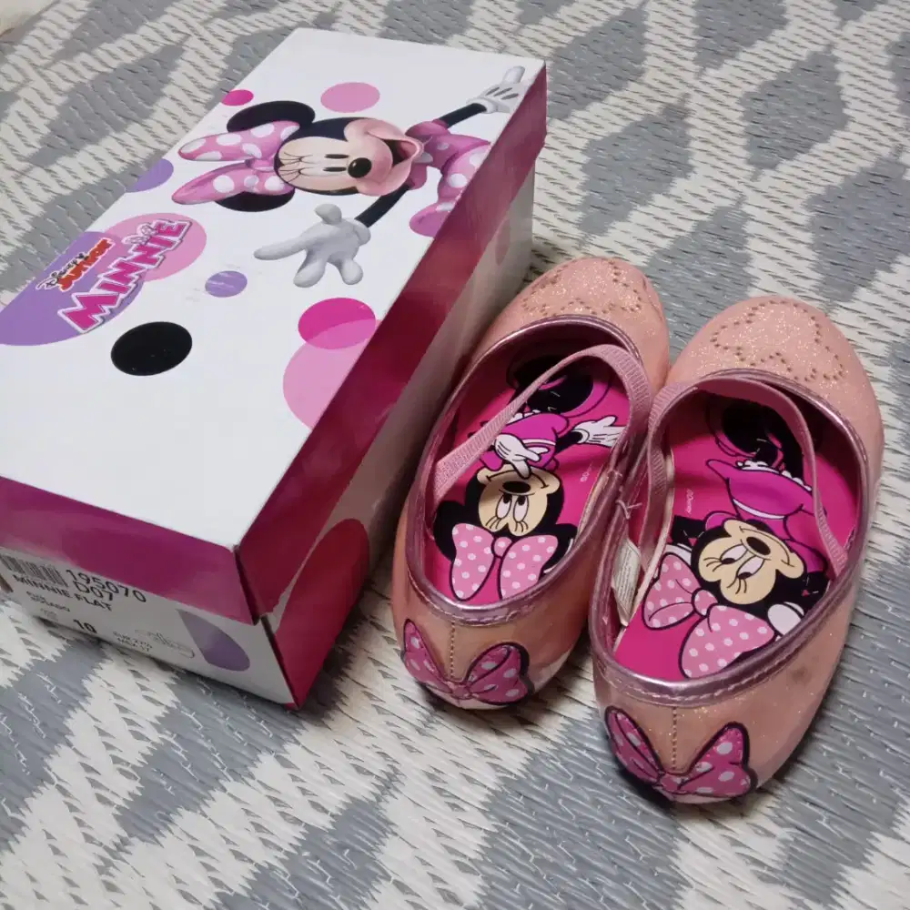ORIGINAL Disney Mini mouse mouse sepatu balet flat anak 10 imut pink
