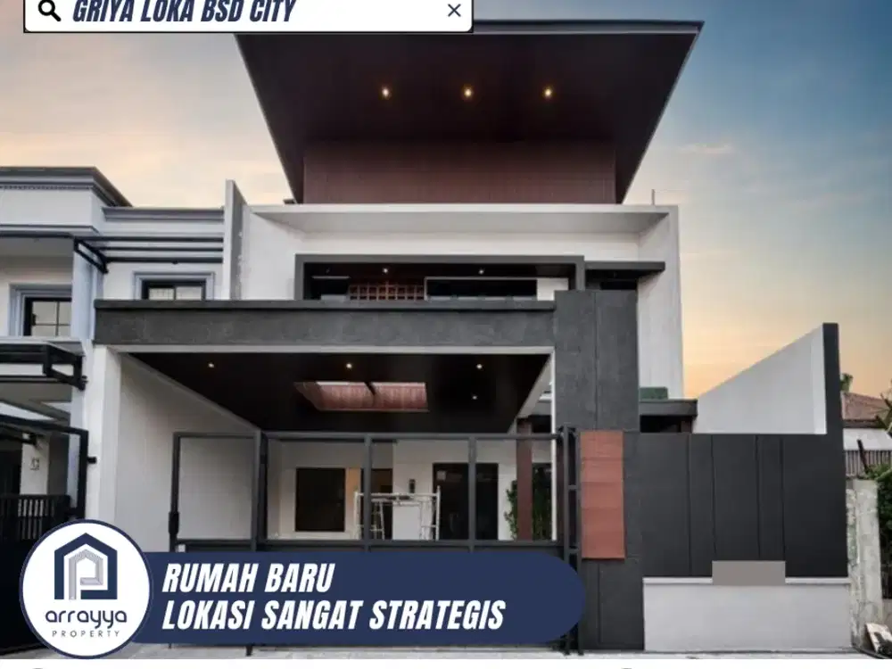 DIJUAL RUMAH MODERN KONTEMPORER BERGAYA TROPIS LOKASI SANGAT STRATEGIS DI GRIYA LOKA BSD CITY (HRB221)