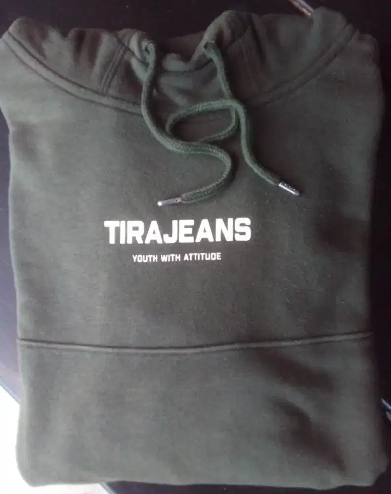 Hoodie Tirajeans Hijau Army Original