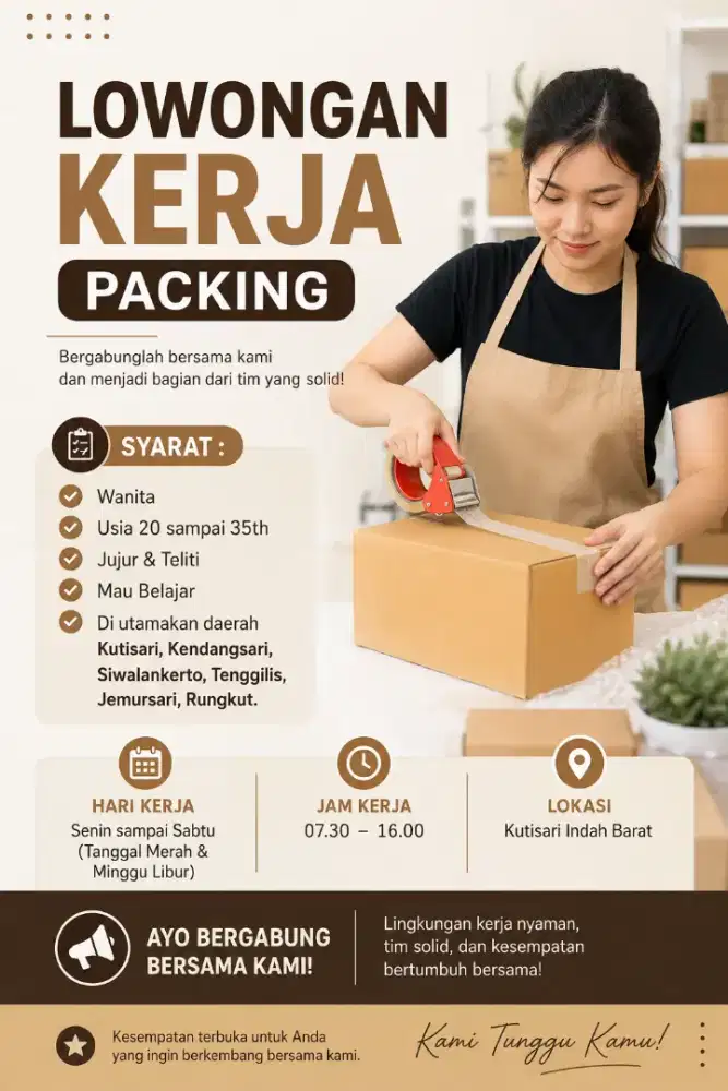 LOWONGAN KERJA STAFF PACKING