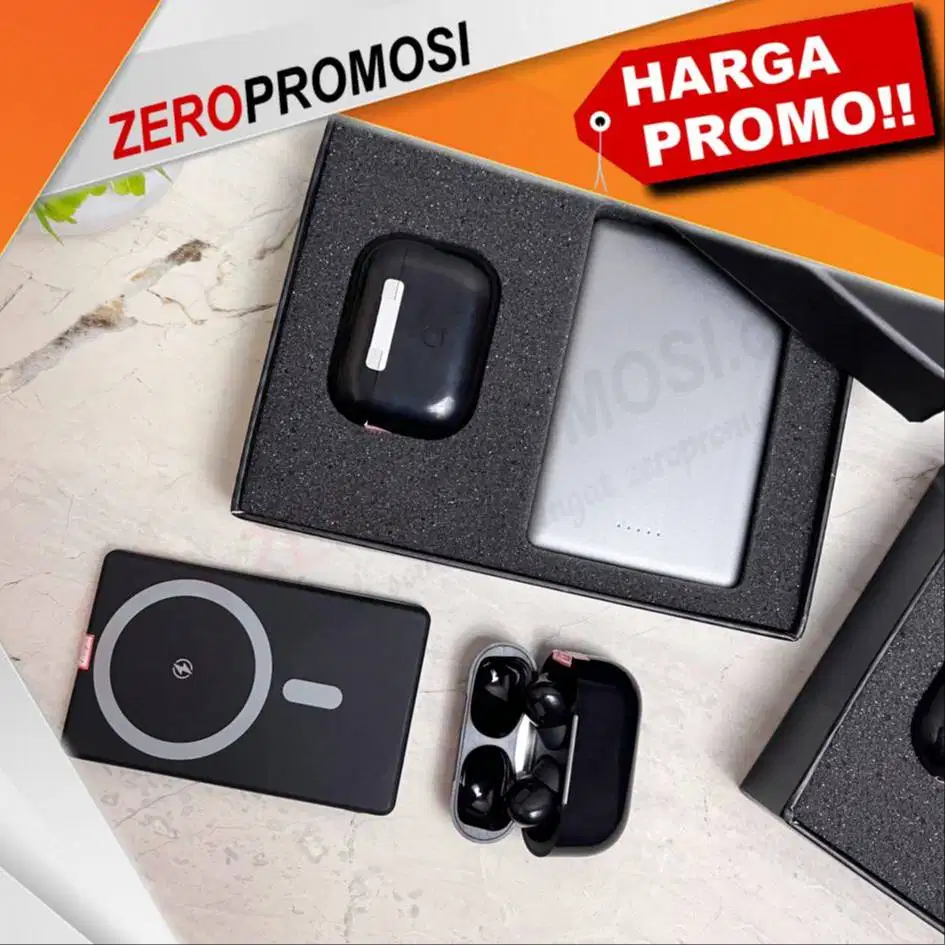 Gift Set Premium Kode 205 Custom Logo Hardbox Eksklusif Isi Powerban