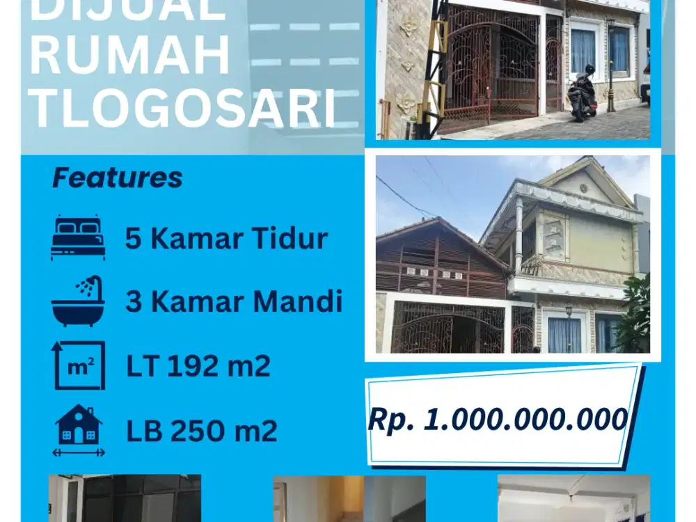 Investasi Rumah 2 Lantai Istimewa Kos dan Kantor di Tlogosari Semarang