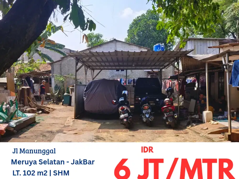 HFN0354 JUAL CEPAT tanah parkiran di jalan Manunggal, Meruya Selatan, Jakarta Barat