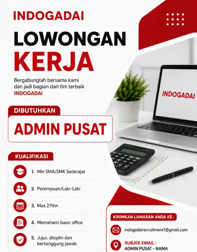 LOWONGAN ADMIN PUSAT
