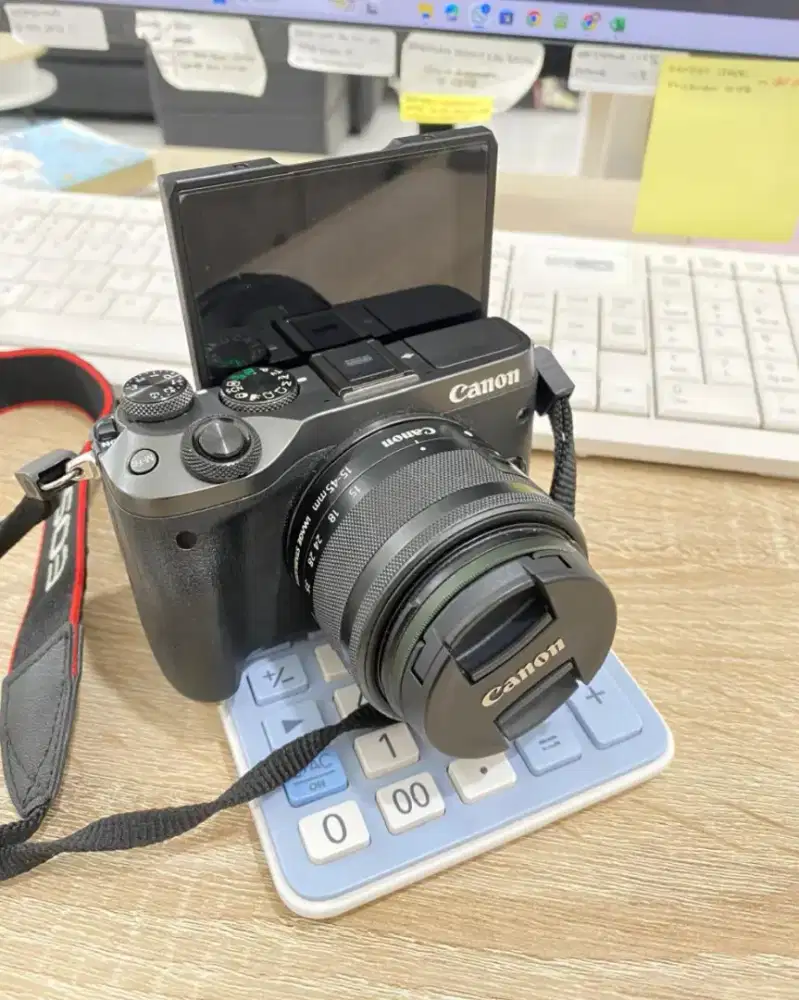 (NEGO) Canon EOS M6 Wifi Lensa 15-45mm Kit Full Set