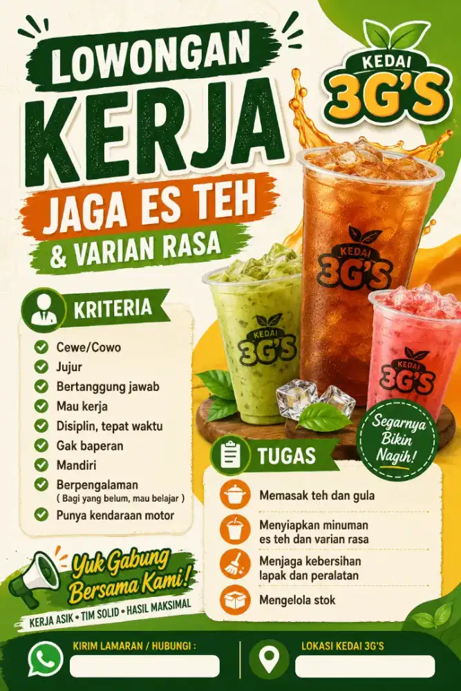 Lowongan jaga es teh