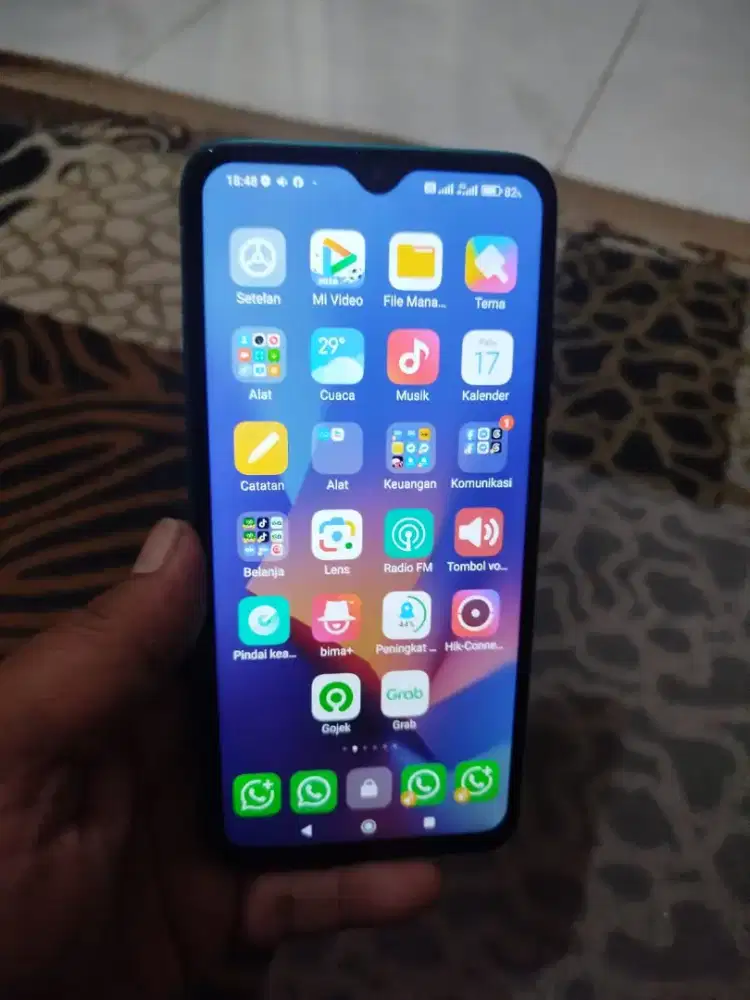 Xiaomi Redmi 9T Hp Cas merk hippo finger off ram 6/128  micro ufs