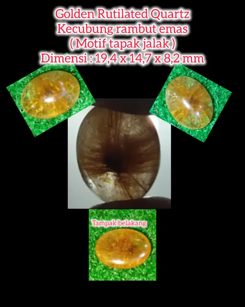 Kecubung rambut emas motif tapak jalak Rare item