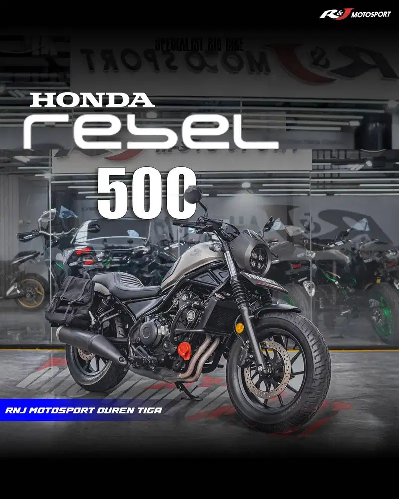 Honda Rebel 500 cc Km 2.000an warna Silver