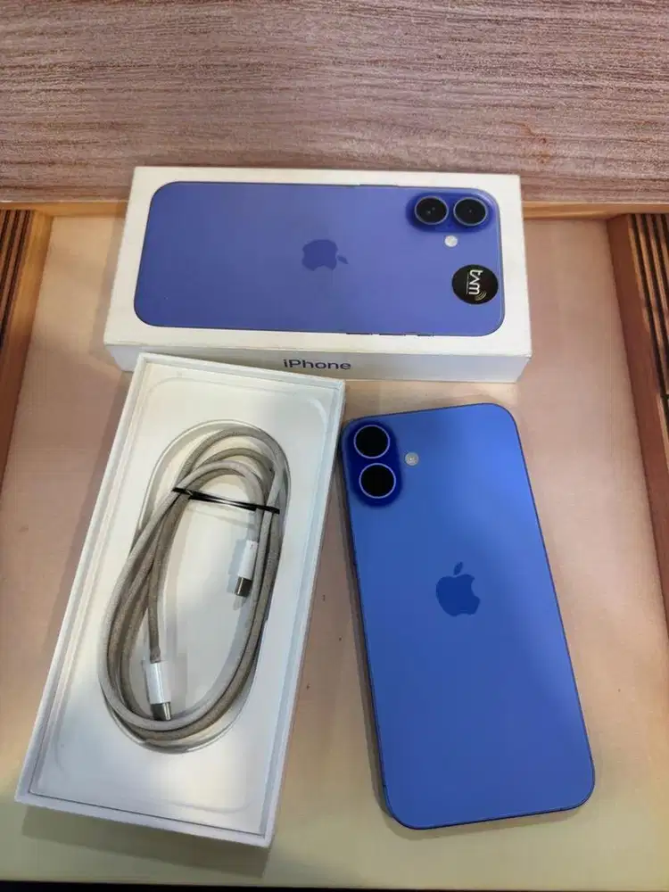 iPhone 16 Plus 128GB Blue Ex iBox BH 92% Lengkap Ori