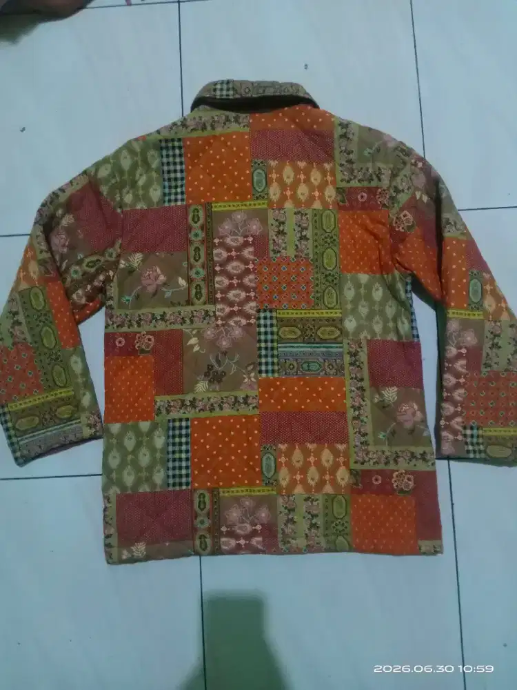 Jaket United Colors Of Benetton Quilted Patchwork  Vintage Made Italy