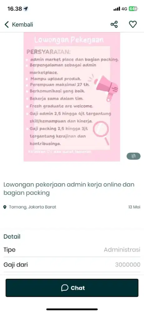 Loker lowongan kerja pekerjaan online packing admin