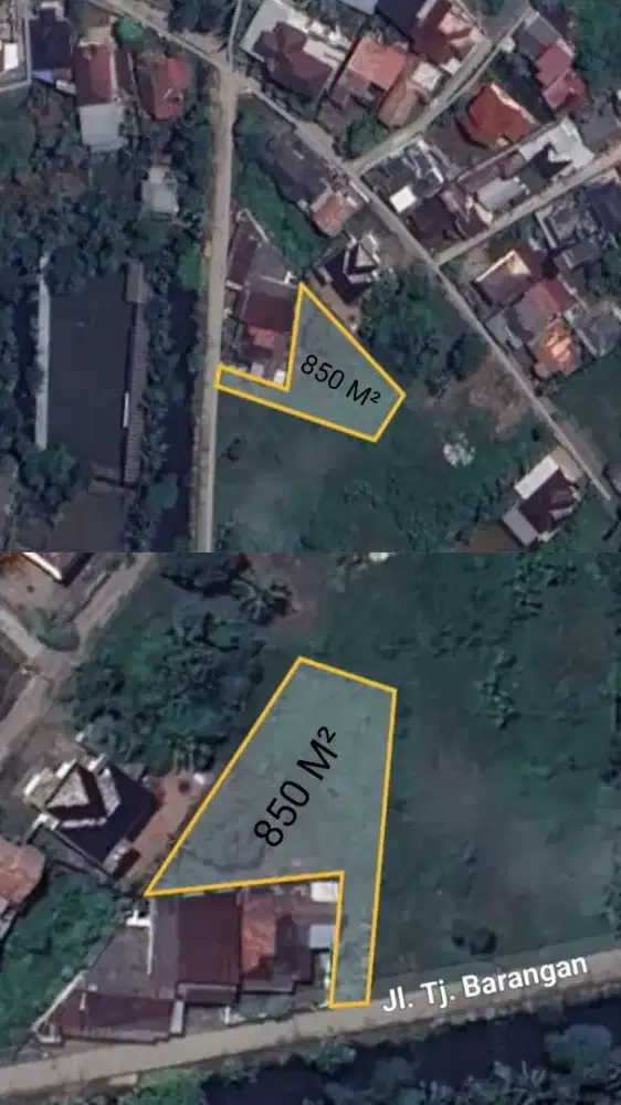 Dijual Tanah Tj Barangan luas 850M² SHM bisa nego