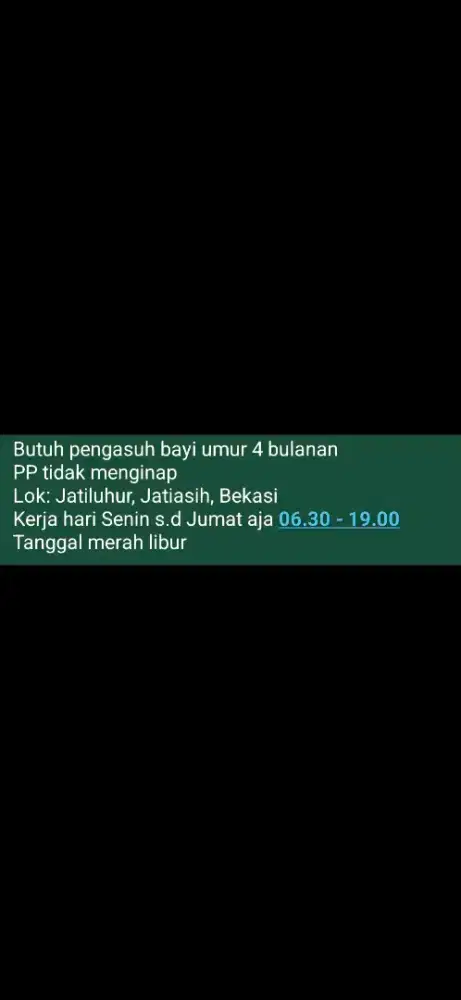 Lowongan untuk Pengasuh Bayi
