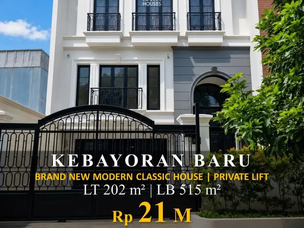 Kebayoran Baru 202/515m² Brand New Lift Rooftop 4 Mobil 21M