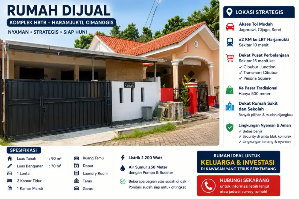 Rumah Dijual – Komplek HBTB, Harjamukti. Dekat LRT