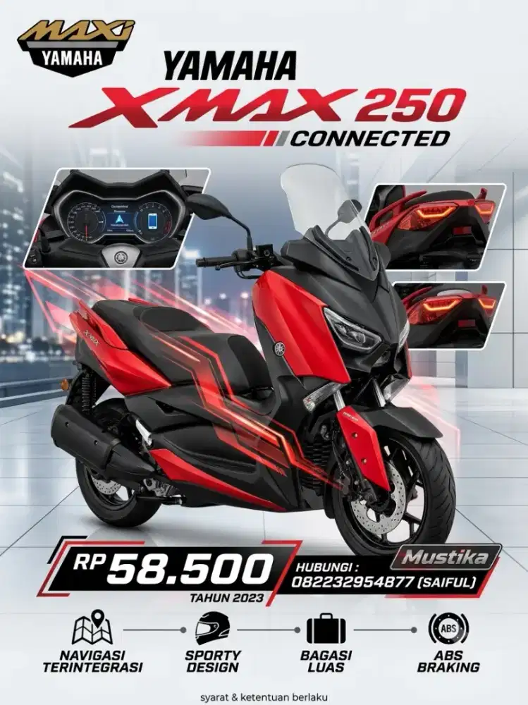Perfect Condition!!Yamaha X Max 250 Connected 2023 N Asli-Mustika