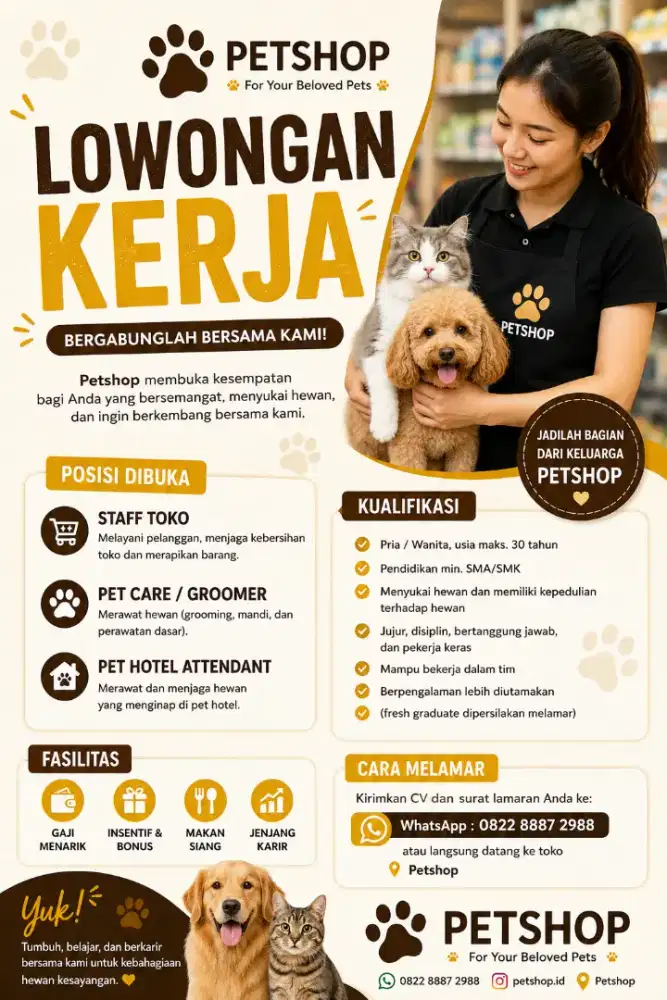 LOWONGAN KERJA PETSHOP