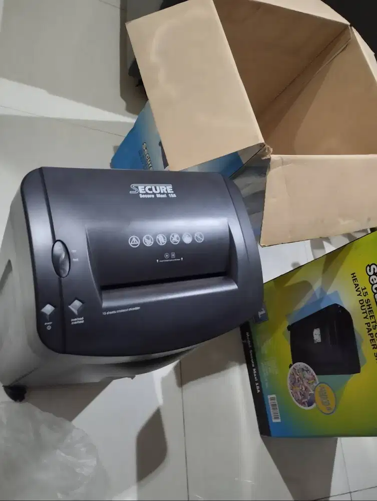 Secure Paper Shredder Maxi Cross Cut 15A Mesin potong kertas/Card/CD