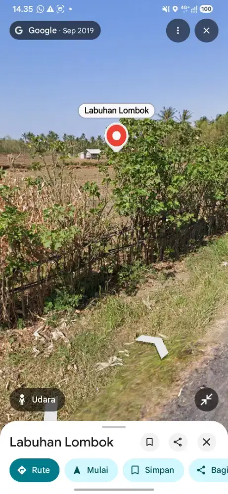 Jual Cepat Tanah Luas 25 are di desa Labuhan Lombok